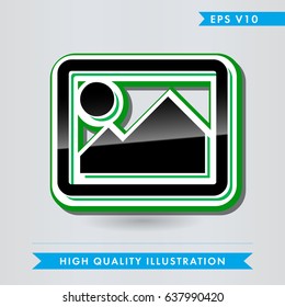 Colored icon or button of picture,photo