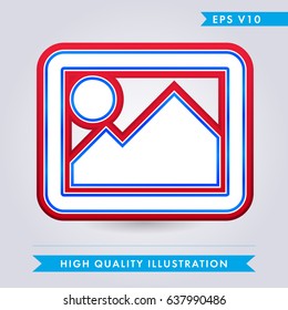 Colored icon or button of picture,photo