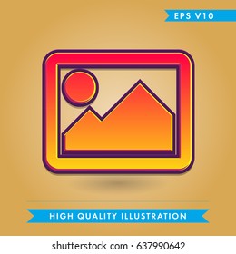 Colored icon or button of picture,photo