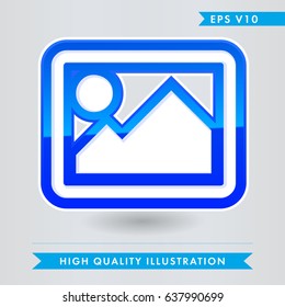 Colored icon or button of picture,photo