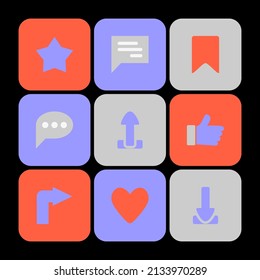 colored icon. a collection of the most popular social media icon designs