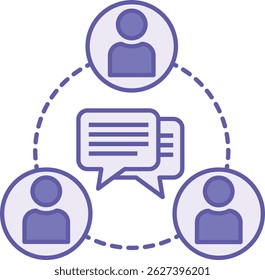 Colored Icon Communicate. Vector Illustration. People Communicate Between Themselves in Correspondence. Concept Speaking

