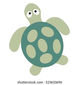 colored icon cute baby turtle on a white background. Vector illustration