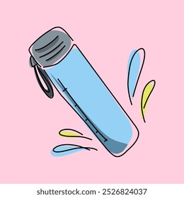 Colored icon of cute bottle, cute bottle clipart