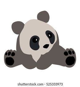 colored icon cute Panda on a white background. Template for decoration and design of textile or website. Vector illustration