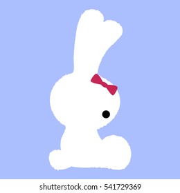 colored icon cute plush toy Bunny. Template sticker badge or label. Vector illustration. Baby shower or arrival