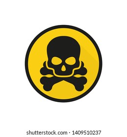 colored icon death symbol yellow sign in flat style