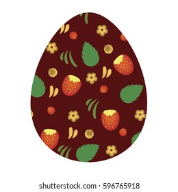 colored icon egg with flower pattern. the template for the Easter holiday. vector illustration on white background