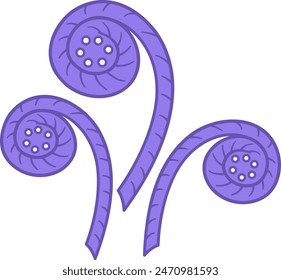 Colored Icon Fiddleheads. Vector Icon. Organic Vegetarian Food, Healthy Eating. Vegetables Concept