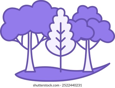 Colored Icon Forest. Vector Icon. Trees, Nature. Adventure and Tourism Concept