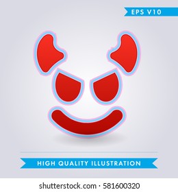 Colored icon of happy imp 
