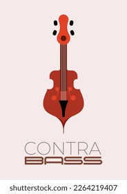Colored icon isolated on a white background Contrabass, Double Bass vector graphic design.