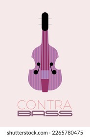 Colored icon isolated on a white background Contrabass, Double Bass vector graphic design.