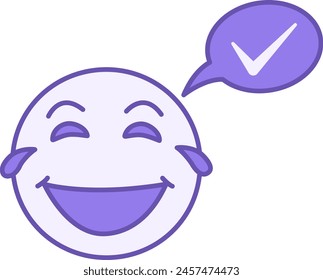 Colored Icon Laugh Often. Vector Icon of Happy Human Face. Emotions, Feelings. Mental Health. Positive Thinking Concept