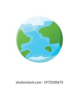 Colored icon of planet earth on white background vector illustration