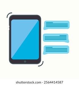 Colored icon of smartphone chatting. Vector illustration. Suitable for web, social media, etc.
