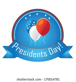 a colored icon with some balloons for presidents day