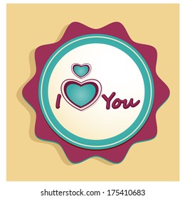 a colored icon with some text and hearts for valentine's day
