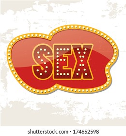 a colored icon with some text like sex