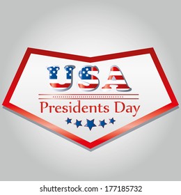 a colored icon with some text for president's day