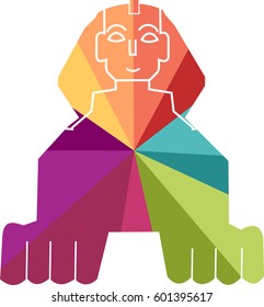 Colored icon of the Sphinx in Cairo in Egypt