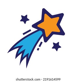 colored icon of stars on white background