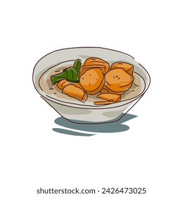 Colored icon of sweet potato soup in a bowl