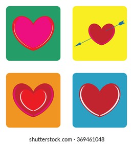 colored icons with heart