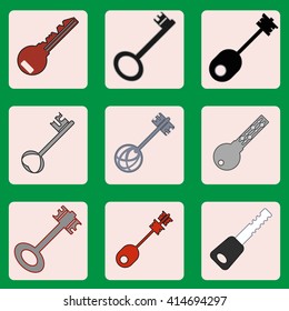 colored icons with keys