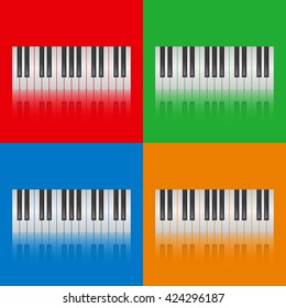 Colored icons piano keys. Vector illustration.