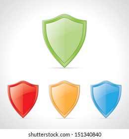 colored icons of security shields. vector set. eps10