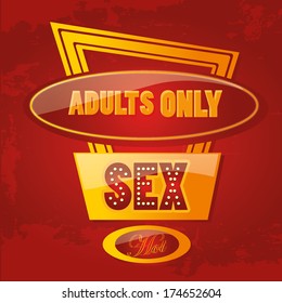 a lot of colored icons with some text for adults only