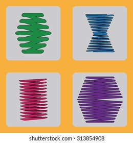 colored icons with springs