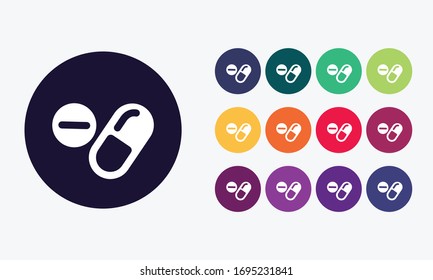 Colored illustration with 13 pill icon.