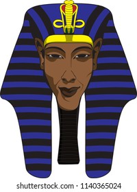 Colored illustration of the 18th dynasty ancient egyptian pharaoh, Akhenaten. 