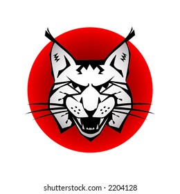 colored illustration of a bobcat