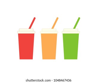 Colored illustration of cans for drinks on a white background