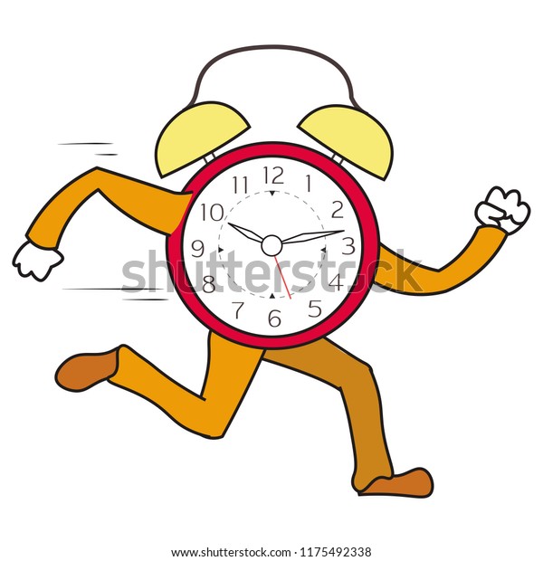 Colored Illustration Clock Running Very Fast Stock Vector (Royalty Free) 1175492338 Shutterstock