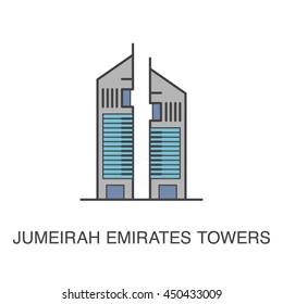 Colored Illustration Of Dubai Emirates Towers