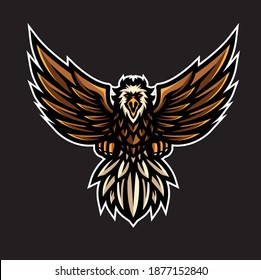 the colored illustration of an eagle in flight is great when used for logos