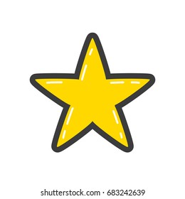 Colored illustration of five-pointed star