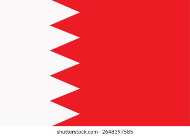 Colored illustration of the flag of the Kingdom of Bahrain