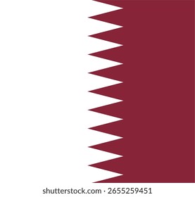 Ilustración coloreada de la bandera de Qatar