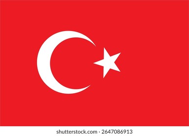 Colored illustration of the flag Republic of Türkiye