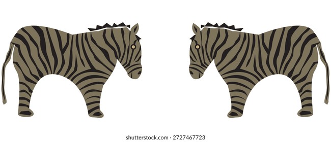 Ilustración coloreada de una cebra galopante libre. El joven semental emocionado jaló sus orejas hacia atrás y se movió a un ritmo rápido. Arte de Clip de Vector, elemento de decoración para safari y turismo de vida silvestre.eps,10