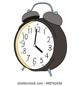Colored illustration of gray alarm. Vector design element.