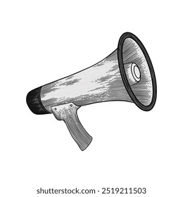 colored illustration hand drawn megaphone