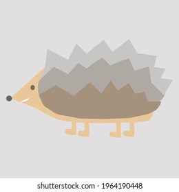 Colored illustration of a hedgehog in scandi style. The image can be used for logo, children's posters and more.