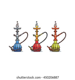 Colored illustration for hookah shop
