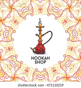 Colored illustration for hookah shop